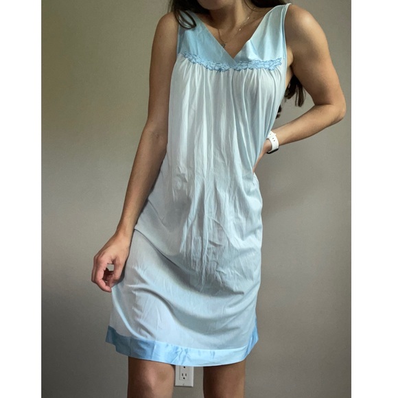 Vintage Satin Baby Blue Nightgown